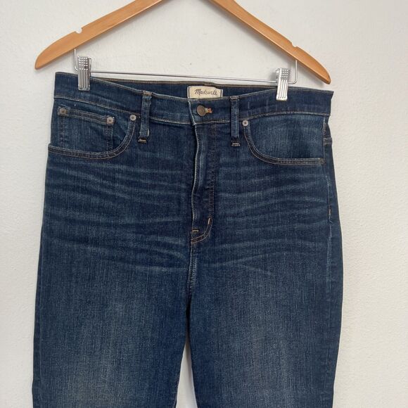 Madewell Womens 32 Fair Trade Dark Wash Classic‎ Stretch Skinny Flare Jean - Picture 2 of 11